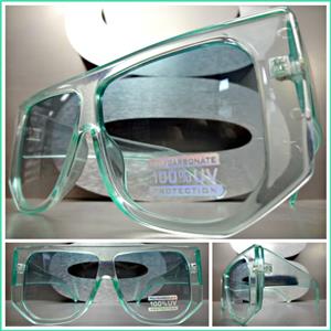Rectangular Shape Flat Top Sunglasses- Aqua Frame