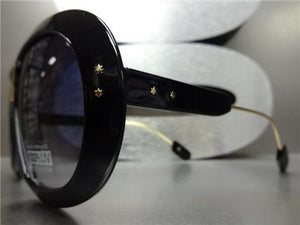LUXE Tear Drop Shape Sunglasses- Black/ Gold Temples