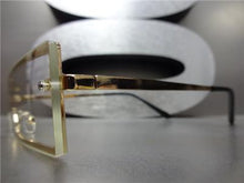 Futuristic Cyclops Thin Frame Clear Lens Glasses- Gold Frame