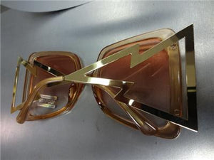 Exotic Zig Zag Design Sunglasses- Pink/ Gold