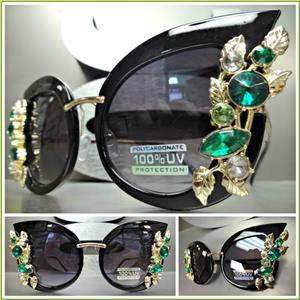 Classy Bling Cat Eye Sunglasses- Black Frame