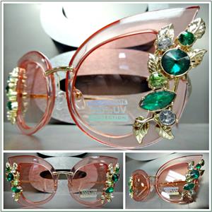Classy Bling Cat Eye Sunglasses- Pink Frame