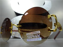 Elegant Round Shape Wooden Sunglasses- Brown Lens