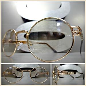 Vintage Oval Clear Lens Glasses- Slight Tint/ Rose Gold Frame