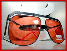 Unique Metal Frame Sunglasses- Red Lens