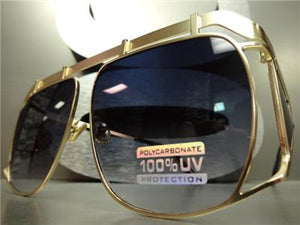 Unique Metal Frame Sunglasses- Black Gradient Lens