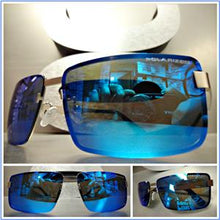 Sleek Rectangular POLARIZED Sunglasses- Blue Mirrored Lens