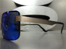 Sleek Rectangular POLARIZED Sunglasses- Blue Mirrored Lens