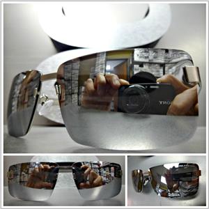 Sleek Rectangular POLARIZED Sunglasses- Chrome Mirrored Lens