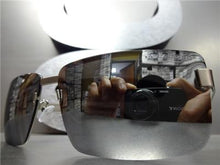 Sleek Rectangular POLARIZED Sunglasses- Chrome Mirrored Lens