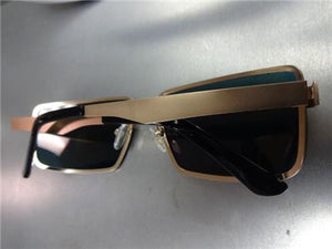 Sleek Rectangular POLARIZED Sunglasses- Gold Mirrored Lens