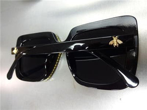 LUXE Crystal Embellished Square Frame Sunglasses