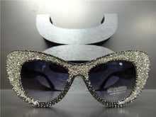 LUXE Crystal Embellished Cat Eye Sunglasses