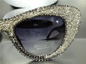 LUXE Crystal Embellished Cat Eye Sunglasses