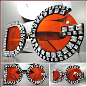 Unique Bedazzled Embellished Sunglasses- Red Lens