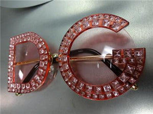 Unique Bedazzled Embellished Sunglasses- Pink