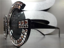Unique Bedazzled Embellished Sunglasses- Black Frame