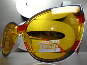 Classy Exaggerated Cat Eye Sunglasses- Gray/Red/Orange Frame