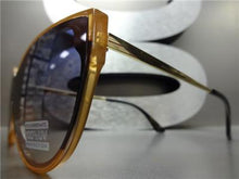 Classy Exaggerated Cat Eye Sunglasses- Light/Dark Brown Frame