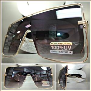 Large Square Metal Frame Sunglasses- Black Gradient Lens