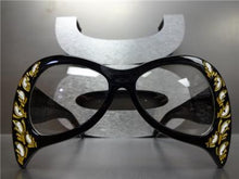 Unique Retro Cat Eye Clear Lens Glasses- Black Frame