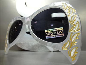 Unique Retro Cat Eye Sunglasses- Silver Frame