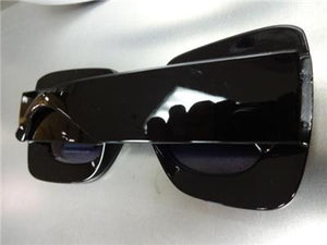 Oversized Luxury Rhinestone Retro Style Sunglasses- Black