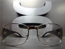 Classy Designer Style Clear Lens Glasses- Silver Frame/ Black Frame