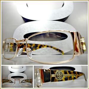 Vintage Designer Style Clear Lens Glasses- Rose Gold Frame/ Tortoise Temples