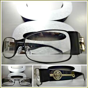 Vintage Designer Style Clear Lens Glasses- Matte Black Frame