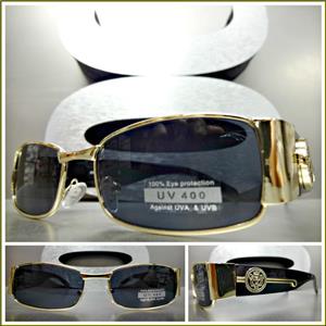 Vintage Designer Style Sunglasses- Gold Frame/ Black Temples