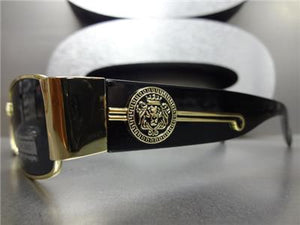 Vintage Designer Style Sunglasses- Gold Frame/ Black Temples