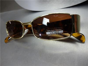 Vintage Designer Style Sunglasses- Gold Frame/ Tortoise Temples