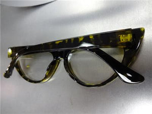 Classy Cat Eye Style Clear Lens Glasses- Tortoise