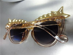 LUXE Sparkling Crystal Cat Eye Sunglasses- Translucent Muave Frame