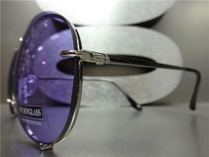 Fashion Aviator Sunglasses- Purple Lens