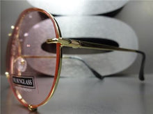 Fashion Aviator Sunglasses- Pink Lens