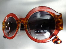 Classy Elegant Round Vintage Style Sunglasses- Red & Leopard Frame
