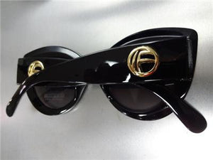 Classy Thick Frame Cat Eye Sunglasses- Black