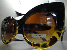 Classy Thick Frame Cat Eye Sunglasses- Black/Tortoise Frame