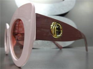 Classy Thick Frame Cat Eye Sunglasses- Pink/Mauve Frame