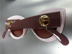 Classy Thick Frame Cat Eye Sunglasses- Pink/Mauve Frame