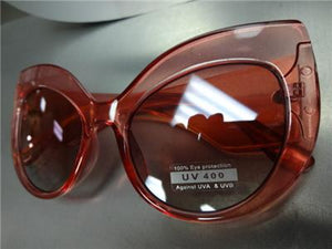 Classy Thick Frame Cat Eye Sunglasses-Transparent Pink