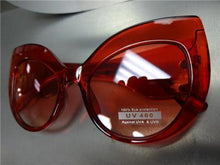 Classy Thick Frame Cat Eye Sunglasses-Transparent Red