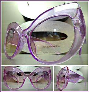 Classy Thick Frame Cat Eye Sunglasses-Purple