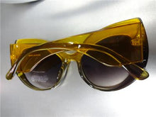 Classy Thick Frame Cat Eye Sunglasses- Transparent Honey Frame