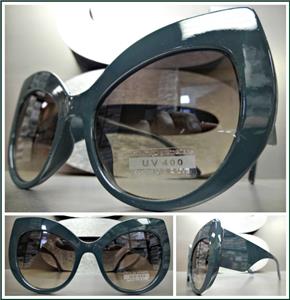 Classy Thick Frame Cat Eye Sunglasses- Dark Green