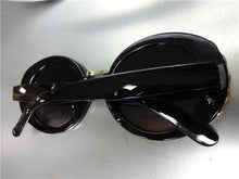 Classy Elegant Round Vintage Style Sunglasses-Black Frame