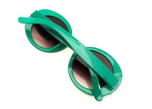 Classy Elegant Round Vintage Style Sunglasses-Green Frame