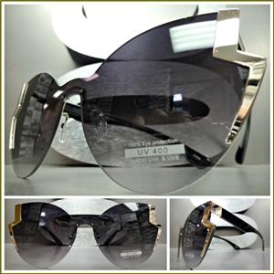 Zig Zag Design Cat Eye Sunglasses- Black & Gold